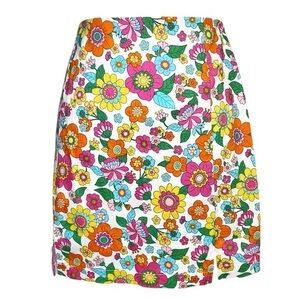 Love On A Hanger Bright Colorful Floral Mini Skirt